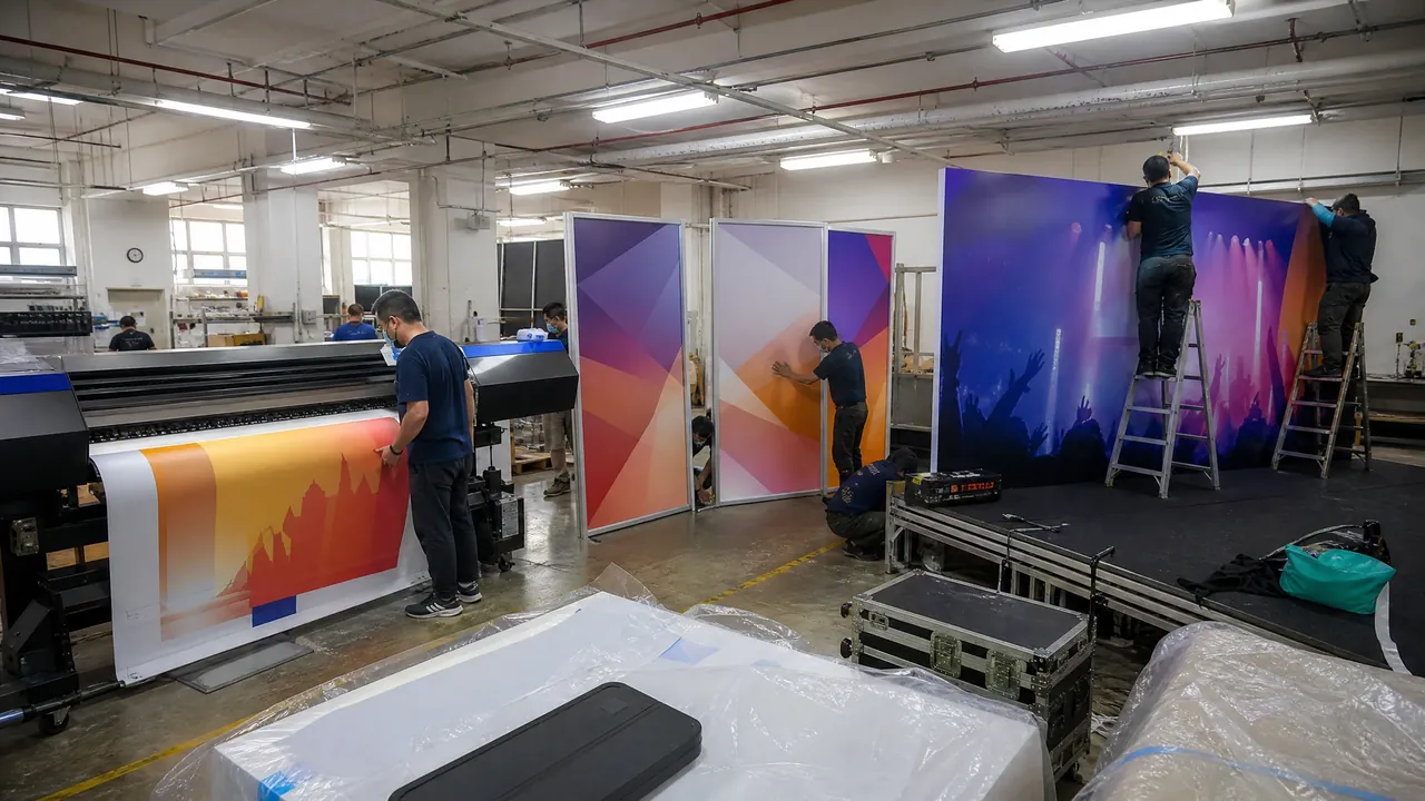 澳門活動印刷與大型噴畫製作 - 帆布Banner橫額KT板會展Backdrop舞台搭建