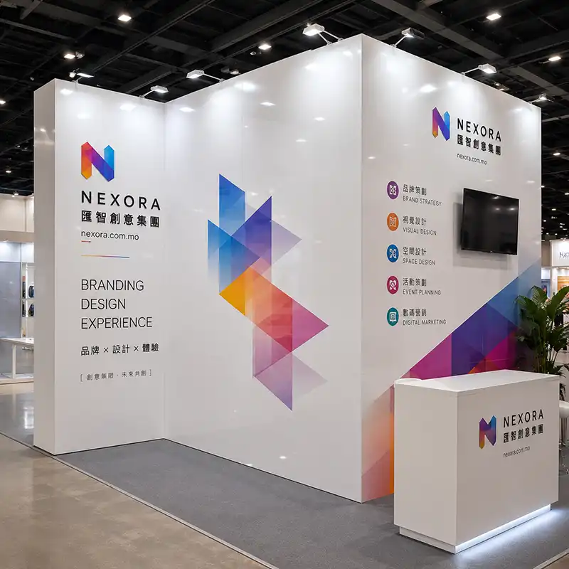 澳門會展無縫拼接展牆 - PVC高光無跡拼接工程現場